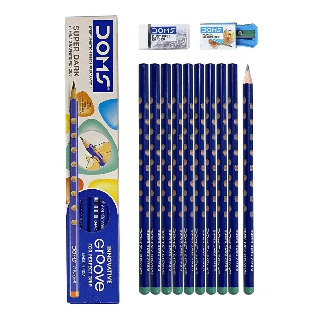 Doms Innovative Groove Super Dark Pencil ( pack of 10pcs )