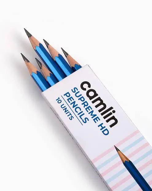 Camlin Supreme HD Pencils – Pack of 10 | Extra Dark Graphite Lead for Smooth Writing & Shading | Ideal for Board Exams, Competitive Tests, School,
