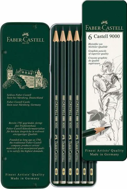 Faber-Castell Castell 9000 Pencil Set - Pack of 6pcs