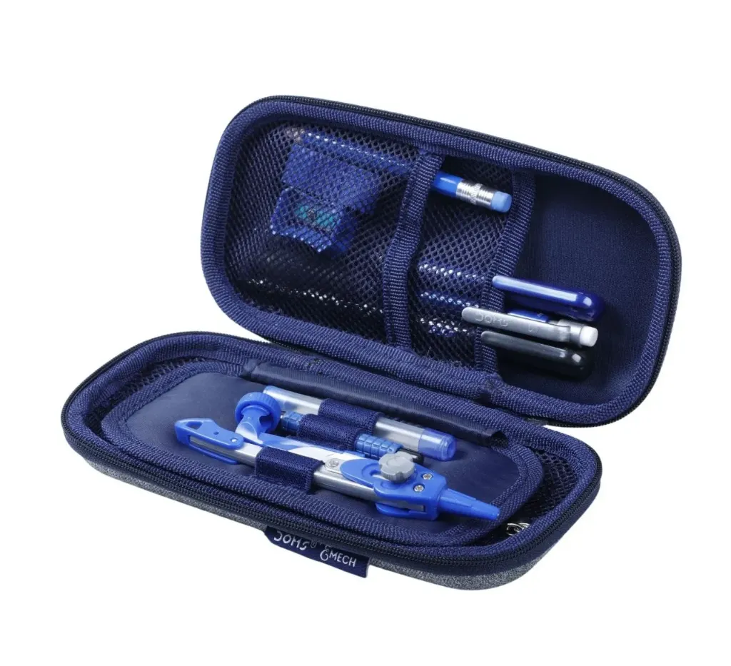 DOMS E MECH GEOMETRY BOX AND DRAWING MATHEMATICAL INSTRUMENTS |12 INSTRUMENTS | TRENDY POUCH PACK