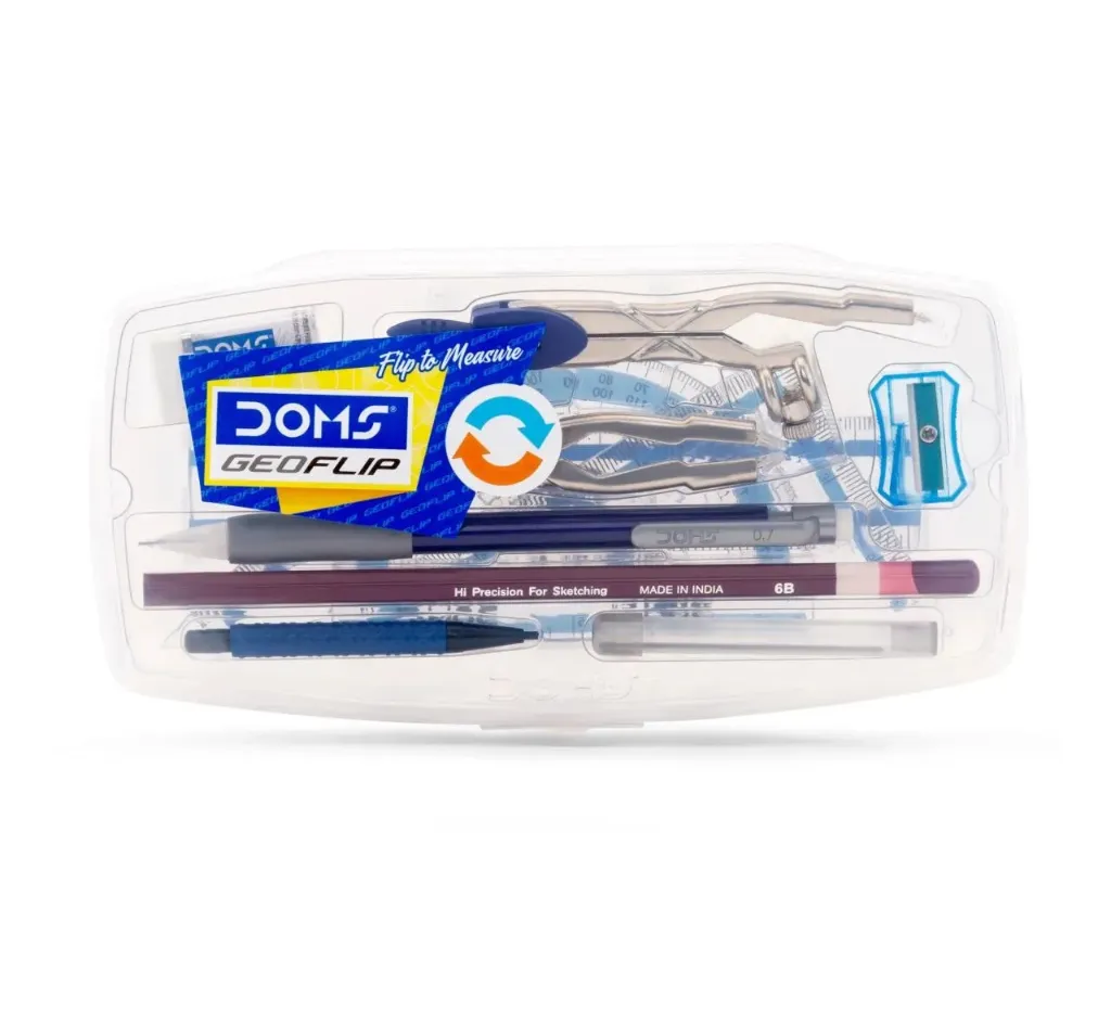 Doms Geoflip Mathematical Instrument Box | for Girls & Boys | School Box Kit | Geometry Box for Students