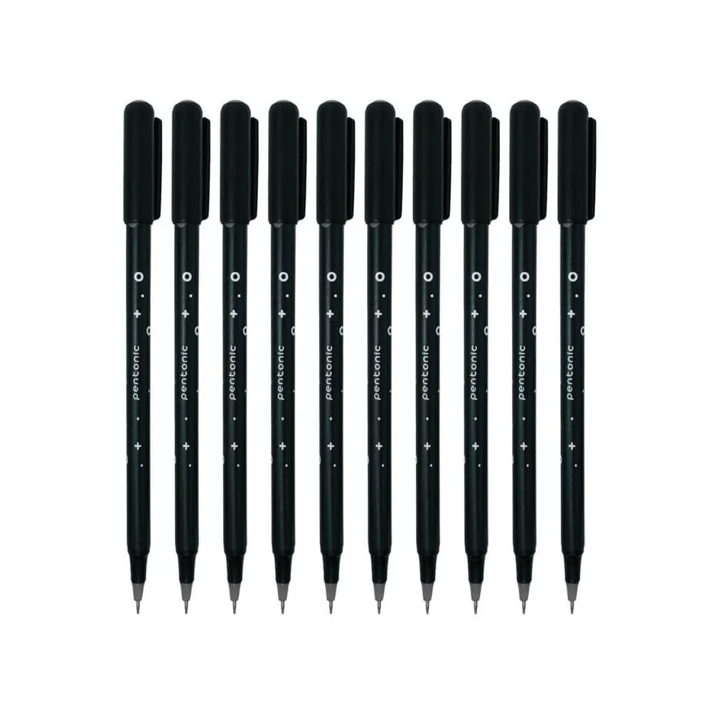 Pentonic Cipher 0.7mm Ball Pen |Pack of 10 (Black)