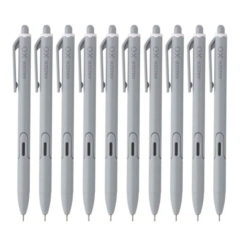 Hauser XO RT Retractable Ball Pen | Sleek Body & Minimalistic Design | Matt Finish & Solid Body Type | Set Of 10 (Black)